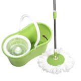 Best Deal Depot PRO 360 Rotating Spin Magic Mop Bucket No Foot Pedal Green