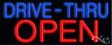 Glass Tube Neon Signs-DRIVE THRU OPEN 13