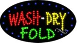 BestDealDepot LED Flasher Signs WASH DRY FOLD Business Sign 15