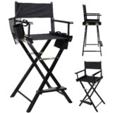 Professional Makeup Artist Directors Chair Wood Light Weight Foldable Black New