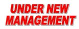 UNDER NEW MANAGEMENT BANNER SIGN brand owner owners management signs
