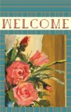 welcome Flag With Retro Style Rose Flowers Garden Flag Decorative Flag - 28