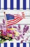 Patriotic American Flag Against Wooden Background Garden Flag Decorative Flag - 12.5