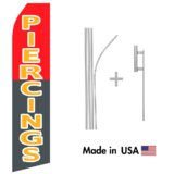 Piercings Econo Flag | 16ft Aluminum Advertising Swooper Flag Kit with Hardware
