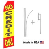 No Credit OK! Econo Flag | 16ft Aluminum Advertising Swooper Flag Kit with Hardware