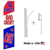 No Credit/Bad Credit OK! Econo Flag | 16ft Aluminum Advertising Swooper Flag Kit with Hardware