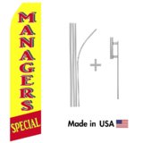 Manager Specials Econo Flag | 16ft Aluminum Advertising Swooper Flag Kit with Hardware