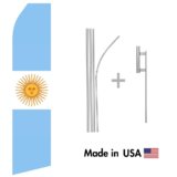 Argentina Flag Econo Flag | 16ft Aluminum Advertising Swooper Flag Kit with Hardware