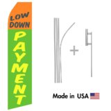 Low Down Payment Econo Flag | 16ft Aluminum Advertising Swooper Flag Kit with Hardware