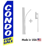 Condo For Sale Econo Flag | 16ft Aluminum Advertising Swooper Flag Kit with Hardware