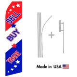 Sell, Buy, Trade Econo Flag | 16ft Aluminum Advertising Swooper Flag Kit with Hardware