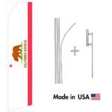 California Republic Econo Flag | 16ft Aluminum Advertising Swooper Flag Kit with Hardware