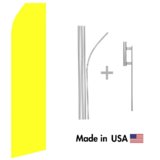 Neon Yellow Econo Flag | 16ft Aluminum Advertising Swooper Flag Kit with Hardware