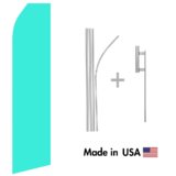 Light Blue Econo Flag | 16ft Aluminum Advertising Swooper Flag Kit with Hardware