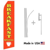 Breakfast Special Econo Flag | 16ft Aluminum Advertising Swooper Flag Kit with Hardware