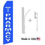 Pharmacy Econo Flag | 16ft Aluminum Advertising Swooper Flag Kit with Hardware