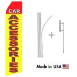Car Accessories Econo Flag | 16ft Aluminum Advertising Swooper Flag Kit with Hardware