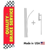 Quality Brake Service Econo Flag | 16ft Aluminum Advertising Swooper Flag Kit with Hardware