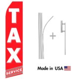 Tax Service Econo Flag | 16ft Aluminum Advertising Swooper Flag Kit with Hardware