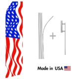 American Flag Econo Flag | 16ft Aluminum Advertising Swooper Flag Kit with Hardware