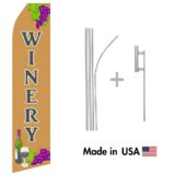 Winery Econo Flag | 16ft Aluminum Advertising Swooper Flag Kit with Hardware