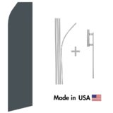 Black Econo Flag | 16ft Aluminum Advertising Swooper Flag Kit with Hardware