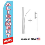 Body Shop Alignment Service Econo Flag | 16ft Aluminum Advertising Swooper Flag Kit with Hardware