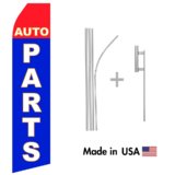 Auto Parts Econo Flag | 16ft Aluminum Advertising Swooper Flag Kit with Hardware