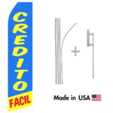 Credito Facil Econo Flag | 16ft Aluminum Advertising Swooper Flag Kit with Hardware