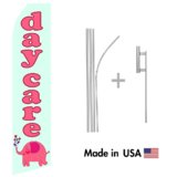 Day Care Econo Flag | 16ft Aluminum Advertising Swooper Flag Kit with Hardware