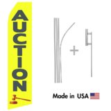 Auction Econo Flag | 16ft Aluminum Advertising Swooper Flag Kit with Hardware