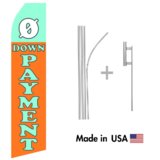 No Down Payment Econo Flag | 16ft Aluminum Advertising Swooper Flag Kit with Hardware