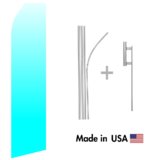 Blue Gradient Econo Flag | 16ft Aluminum Advertising Swooper Flag Kit with Hardware