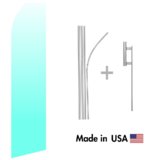 Light Blue Gradient Econo Flag | 16ft Aluminum Advertising Swooper Flag Kit with Hardware