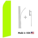 Lime Green Econo Flag | 16ft Aluminum Advertising Swooper Flag Kit with Hardware