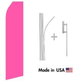 Pink Econo Flag | 16ft Aluminum Advertising Swooper Flag Kit with Hardware