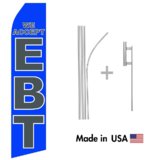 We Accept EBT Econo Flag | 16ft Aluminum Advertising Swooper Flag Kit with Hardware