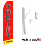 Thrift Store Econo Flag | 16ft Aluminum Advertising Swooper Flag Kit with Hardware