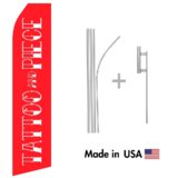 Tattoos and Piercings Econo Flag | 16ft Aluminum Advertising Swooper Flag Kit with Hardware