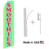 Smoothies Econo Flag | 16ft Aluminum Advertising Swooper Flag Kit with Hardware