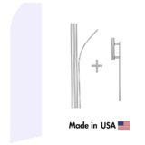 Light Grey Econo Flag | 16ft Aluminum Advertising Swooper Flag Kit with Hardware