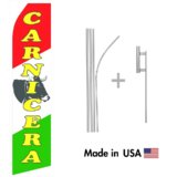 Carnicera Econo Flag | 16ft Aluminum Advertising Swooper Flag Kit with Hardware