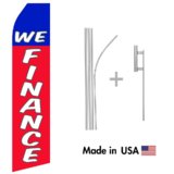 We Finance Econo Flag | 16ft Aluminum Advertising Swooper Flag Kit with Hardware