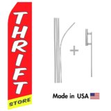 Thrift Store Econo Flag | 16ft Aluminum Advertising Swooper Flag Kit with Hardware