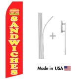 Sandwiches Econo Flag | 16ft Aluminum Advertising Swooper Flag Kit with Hardware