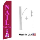 Nail Salon Econo Flag | 16ft Aluminum Advertising Swooper Flag Kit with Hardware