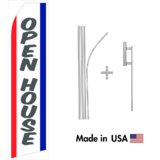 Open House Econo Flag | 16ft Aluminum Advertising Swooper Flag Kit with Hardware