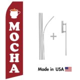 Mocha Econo Flag | 16ft Aluminum Advertising Swooper Flag Kit with Hardware