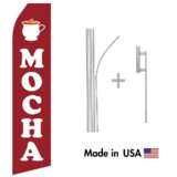 Mocha Econo Flag | 16ft Aluminum Advertising Swooper Flag Kit with Hardware