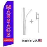 Massage Special Econo Flag | 16ft Aluminum Advertising Swooper Flag Kit with Hardware